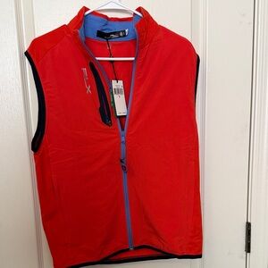 RLX RALPH LAUREN Red Sleeveless Vest with Black Edging